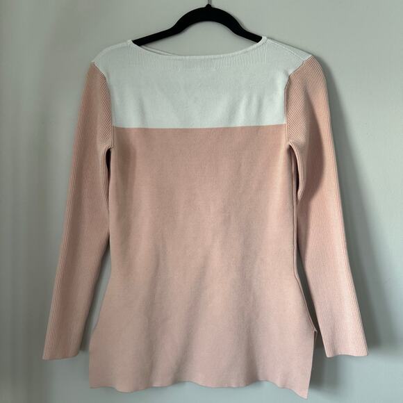 Athleta Derek Lam 10C Ivory and Pink Color Block Women’s Sweater in Size Small - Picture 2 of 3